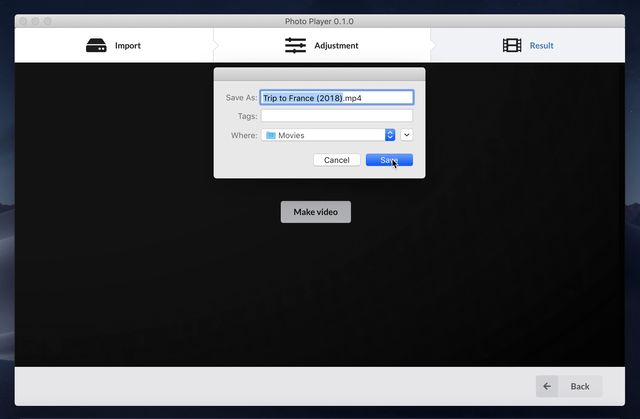 Photo Player interface